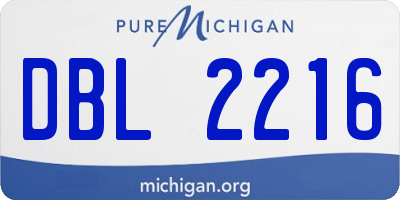 MI license plate DBL2216