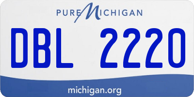 MI license plate DBL2220