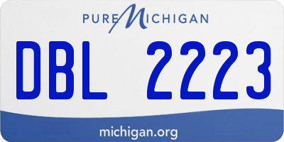 MI license plate DBL2223
