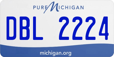 MI license plate DBL2224