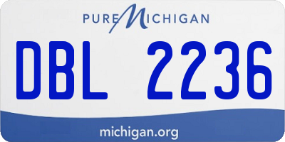 MI license plate DBL2236
