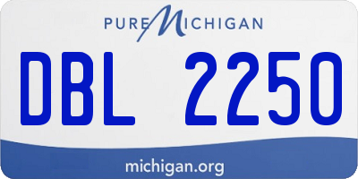 MI license plate DBL2250