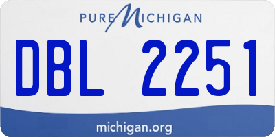 MI license plate DBL2251
