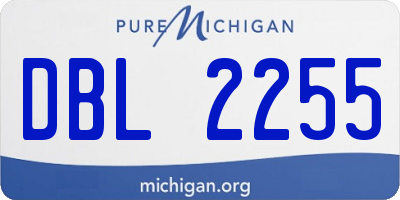 MI license plate DBL2255