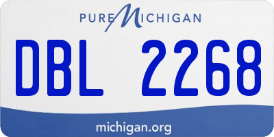MI license plate DBL2268