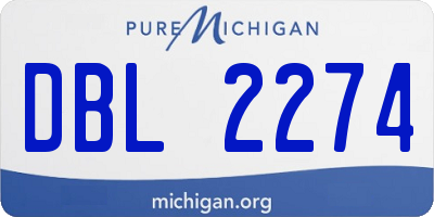 MI license plate DBL2274