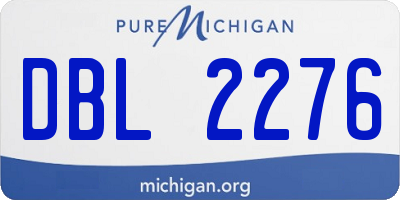 MI license plate DBL2276