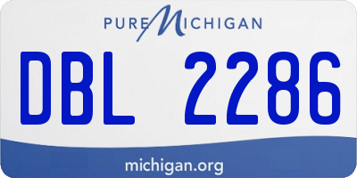 MI license plate DBL2286