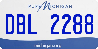 MI license plate DBL2288