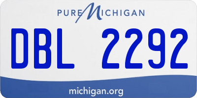 MI license plate DBL2292