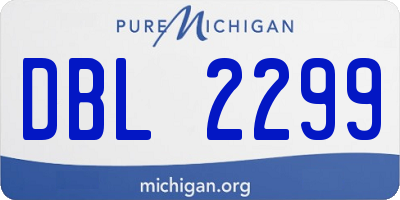 MI license plate DBL2299