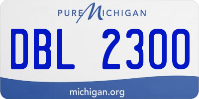 MI license plate DBL2300