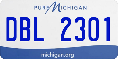 MI license plate DBL2301