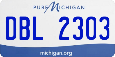 MI license plate DBL2303