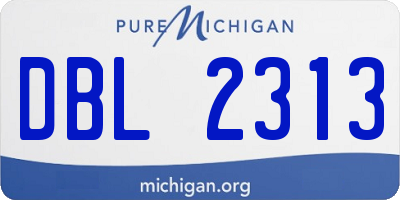 MI license plate DBL2313