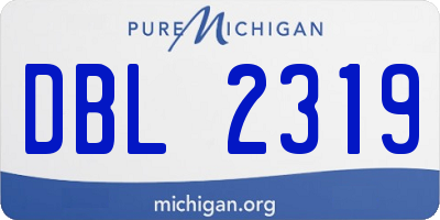 MI license plate DBL2319