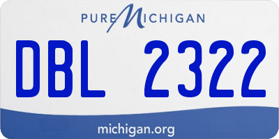 MI license plate DBL2322