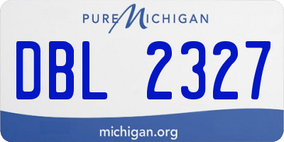 MI license plate DBL2327