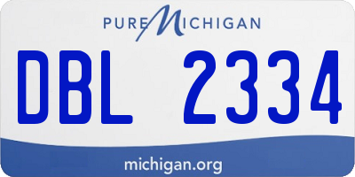 MI license plate DBL2334