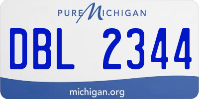 MI license plate DBL2344