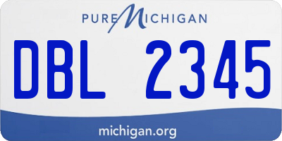 MI license plate DBL2345
