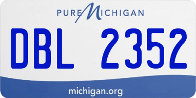 MI license plate DBL2352