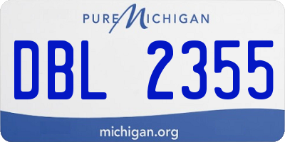 MI license plate DBL2355