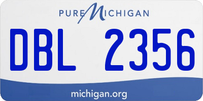 MI license plate DBL2356
