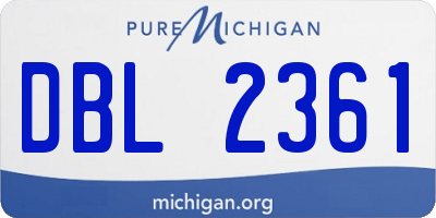 MI license plate DBL2361