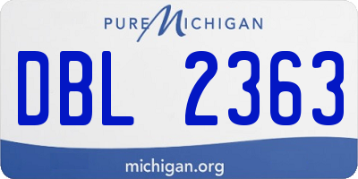 MI license plate DBL2363