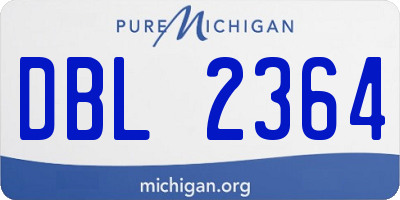 MI license plate DBL2364