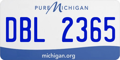 MI license plate DBL2365