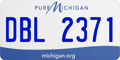 MI license plate DBL2371