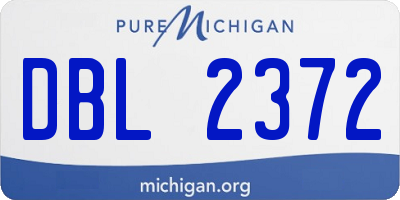 MI license plate DBL2372