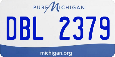 MI license plate DBL2379
