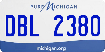 MI license plate DBL2380