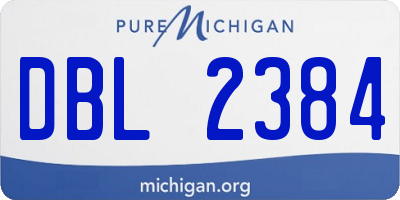 MI license plate DBL2384