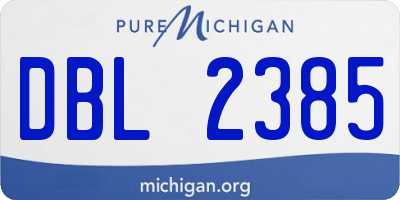 MI license plate DBL2385