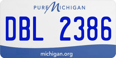 MI license plate DBL2386