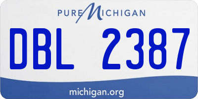 MI license plate DBL2387