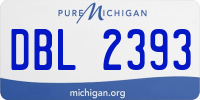 MI license plate DBL2393