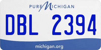 MI license plate DBL2394