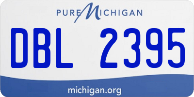 MI license plate DBL2395
