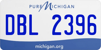 MI license plate DBL2396