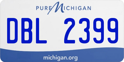 MI license plate DBL2399