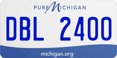 MI license plate DBL2400
