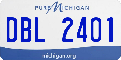MI license plate DBL2401