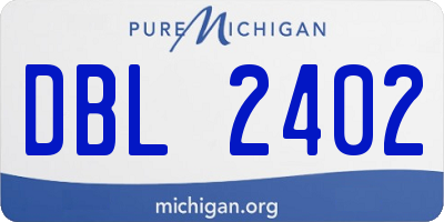 MI license plate DBL2402
