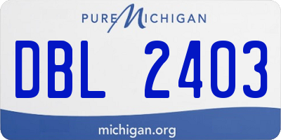 MI license plate DBL2403
