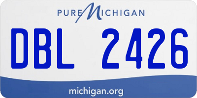 MI license plate DBL2426
